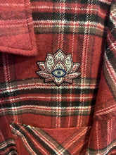 Load image into Gallery viewer, Red Flannel Evil Eye Crop Top
