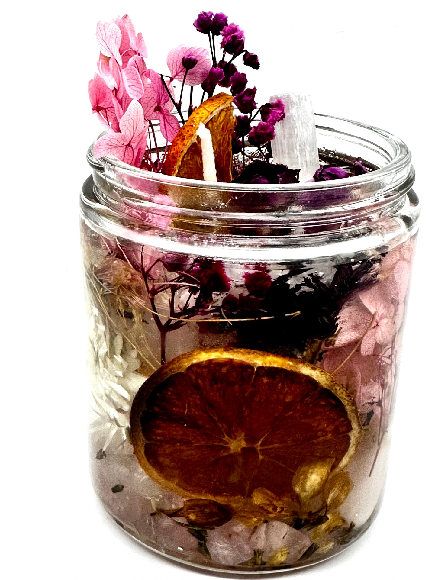 Crystal And Dried Flower Gel Candles
