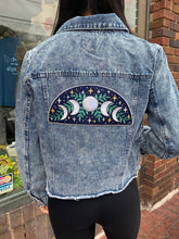 Load image into Gallery viewer, Blue Metaphysical Denim Jacket With Moon
