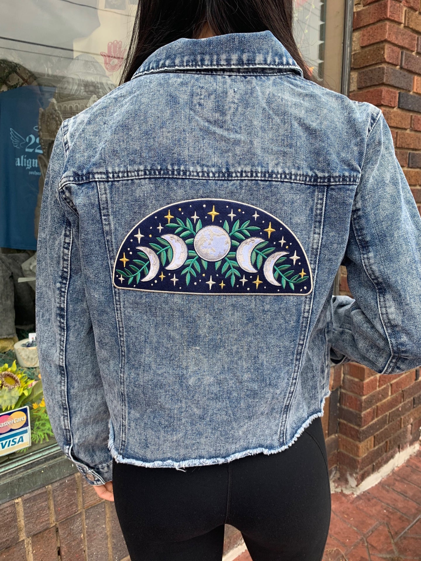Blue Metaphysical Denim Jacket With Moon