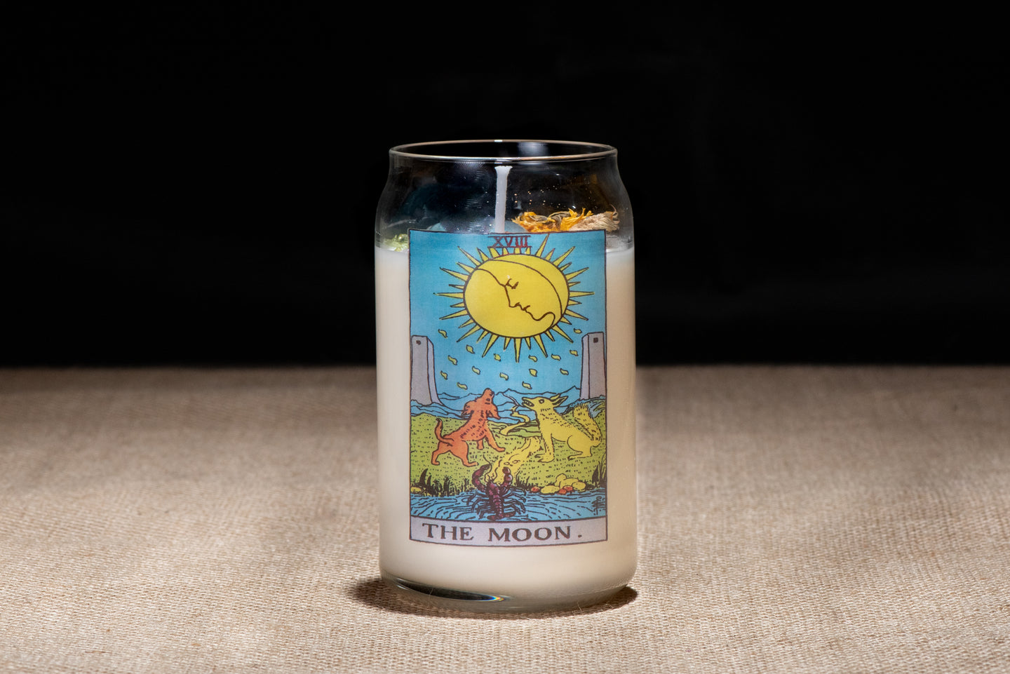 The Moon Tarot Card Crystal Infused Candle